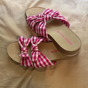 Anne Klein Pink Checkered Sandals Size 10M